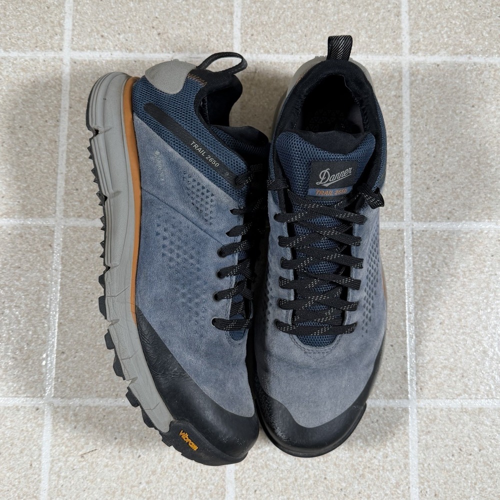 Size 11 - Danner Trail 2650 Men's Denim Blue GTX Leather Hiking Shoes Gore-Tex
